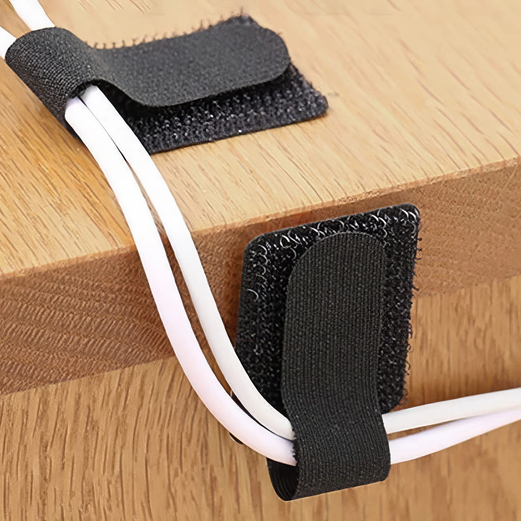 10 Black/white Wire Ties, Multifunctional Desktop Adjustable Strap, Suitable for Various Ropes, Essential for Offices