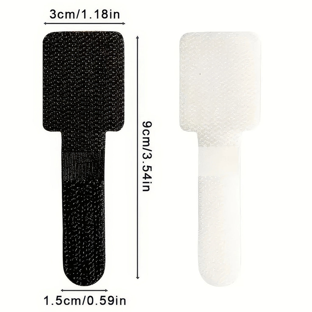 10 Black/white Wire Ties, Multifunctional Desktop Adjustable Strap, Suitable for Various Ropes, Essential for Offices