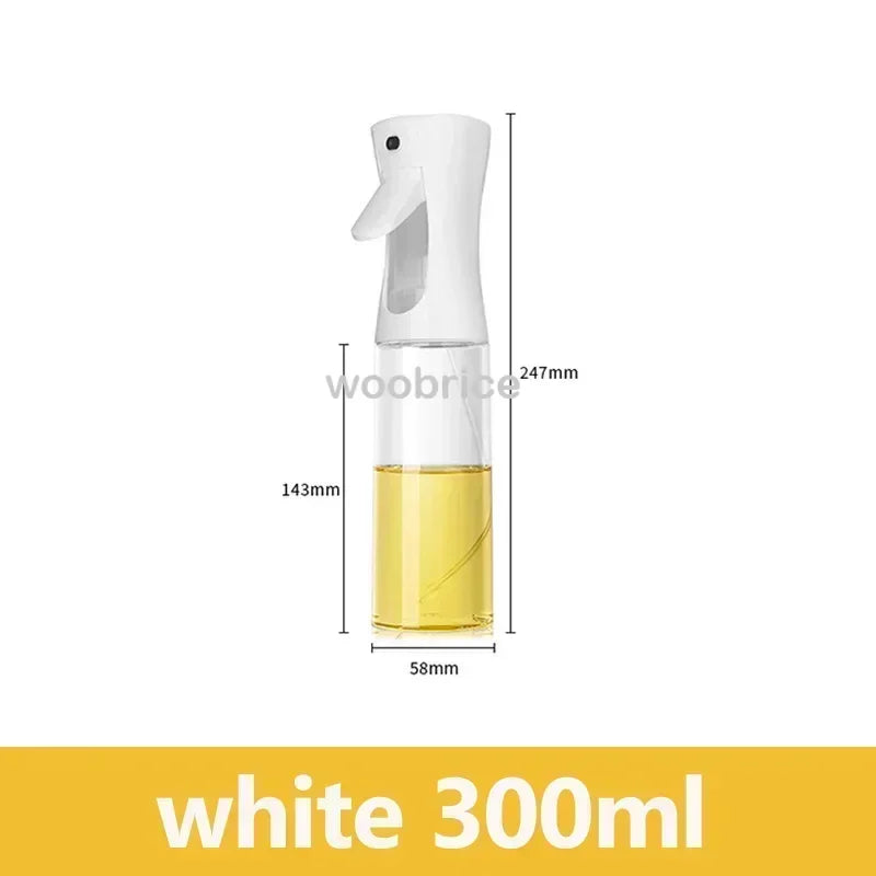 200/300/500m LOil Spray Plastic Household Kitchen Oil Spray Bottle or Oil Brush Nebulizing Mist Filling Cooking Dual Use BBQ